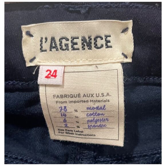 L'AGENCE Margot Skinny Noir Black Jeans - Picture 2 of 4